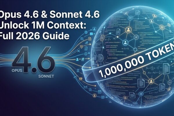 A visual comparison showing a massive datascape labeled '1,000,000 TOKENS' connecting to the '4.6' release hub, illustrating the new Opus and Sonnet context capabilities.