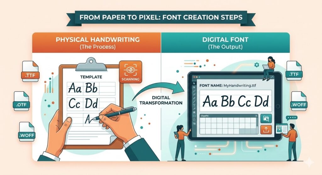 Fontcrafter Paper to Pixel Transformation